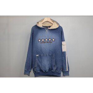 Vintage Johnny Blaze Hoodie Pullover Sweatshirt 5 Star L Blue Streetwear